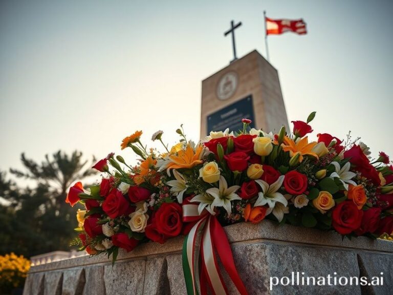 Malta Flowers laid on Great Siege Monument on Victory Day