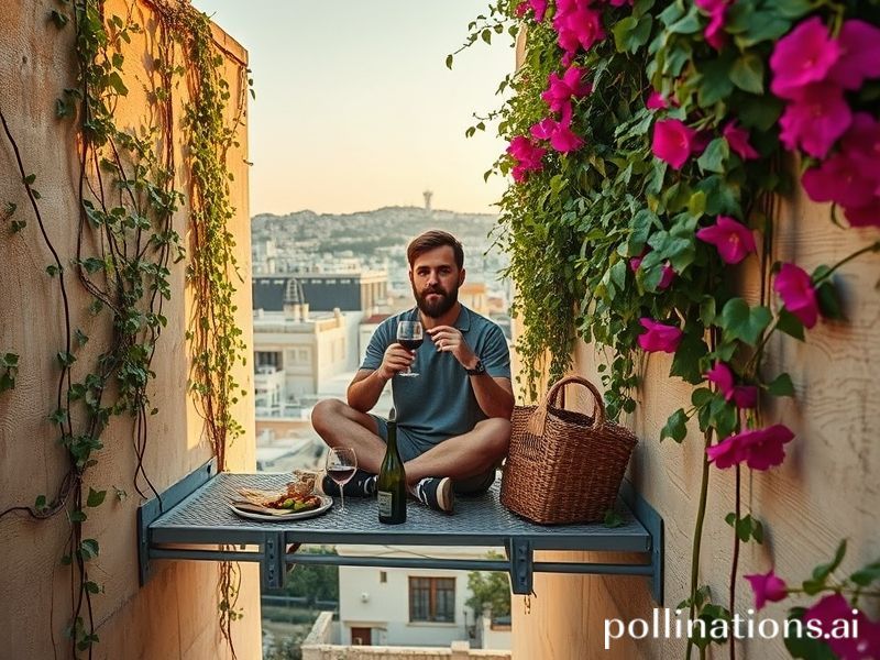 Malta Artist has ‘vertical picnic’ on Marsa green wall