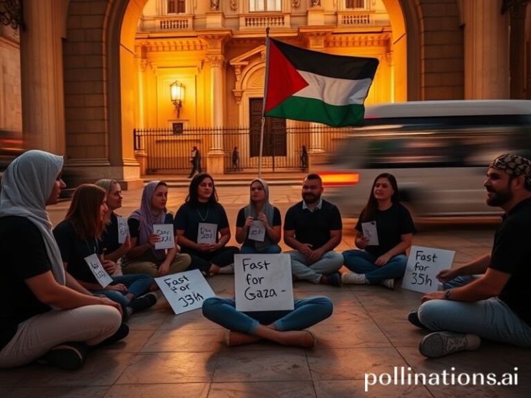 Malta Activists fast for 35 hours outside Castille in solidarity with Gaza