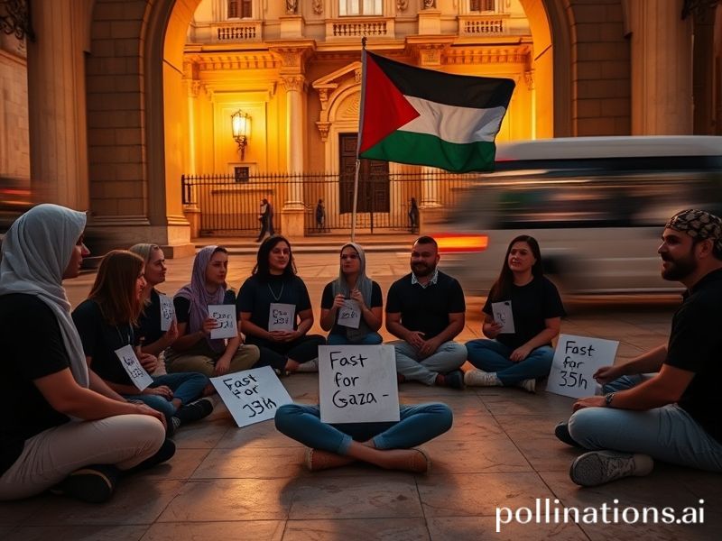 Malta Activists fast for 35 hours outside Castille in solidarity with Gaza