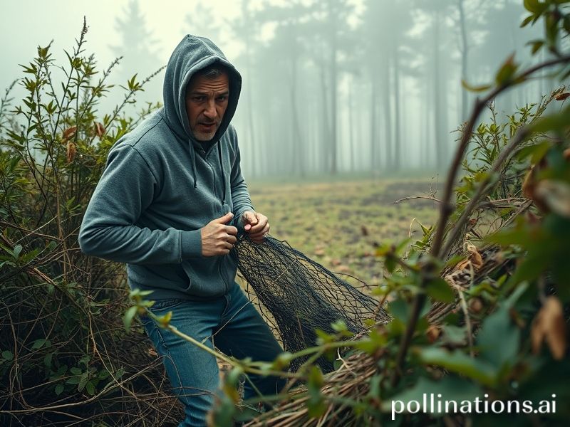 Malta Man scrambles to hide illegal bird nets moments after rangers call police