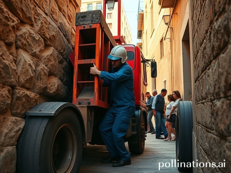 Malta Man trapped between tow truck and a wall in Marsascala