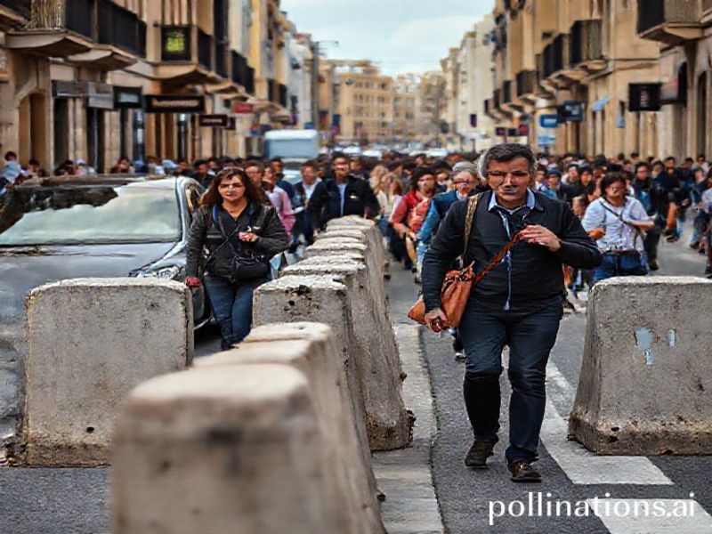 Malta Watch: Pedestrians forced onto busy Qormi road due to concrete barriers