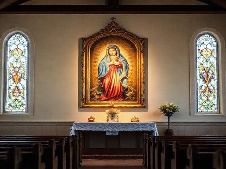 Malta Our Lady of the Rosary painting for St Catherine residential home chapel