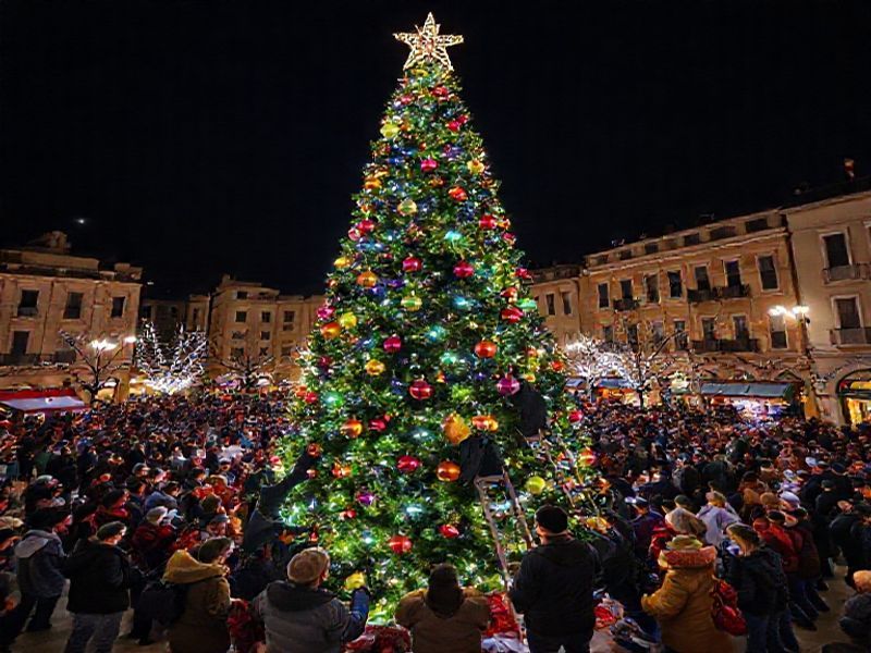 Malta Preparations for Għajnsielem’s giant Christmas tree in full swing