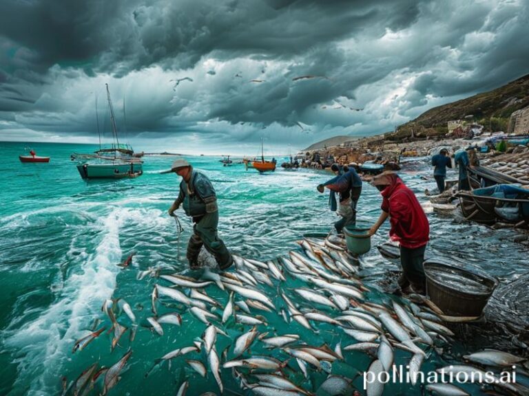 Malta Fishers descend on Marsascala as storm frees bucket loads of fish from farms