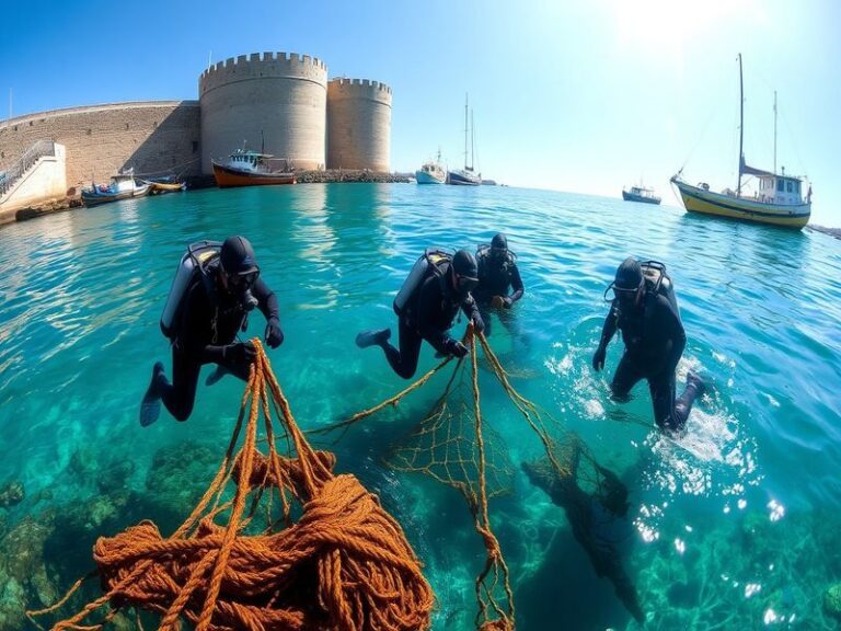 Malta Ghost net removal inside Grand Harbour