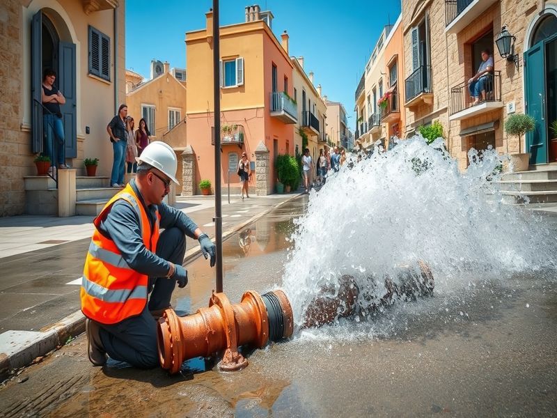 Malta Contractor damages water main in Marsascala, cutting supply to homes
