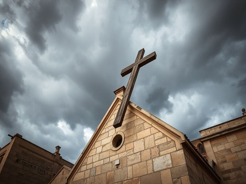 Malta Wind dislodges cross from Għargħur church roof