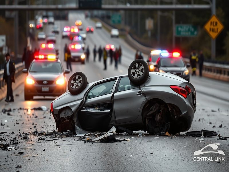 Malta Car overturns on Central Link, driver condition unknown