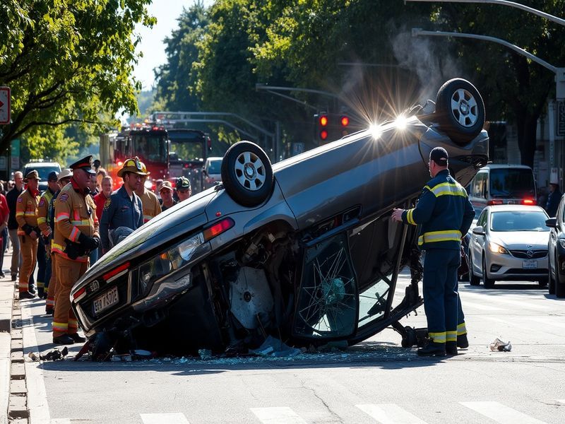 Malta Car overturns on Central Link