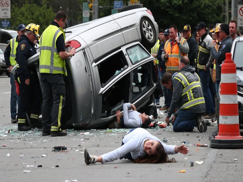 Malta Car overturns on Central Link, woman grievously injured