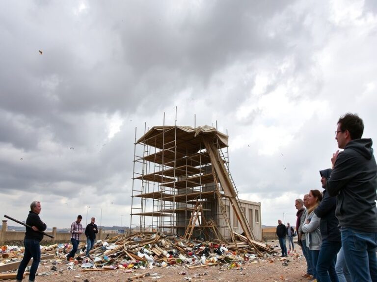 Malta Msida scaffolding brought down by powerful winds