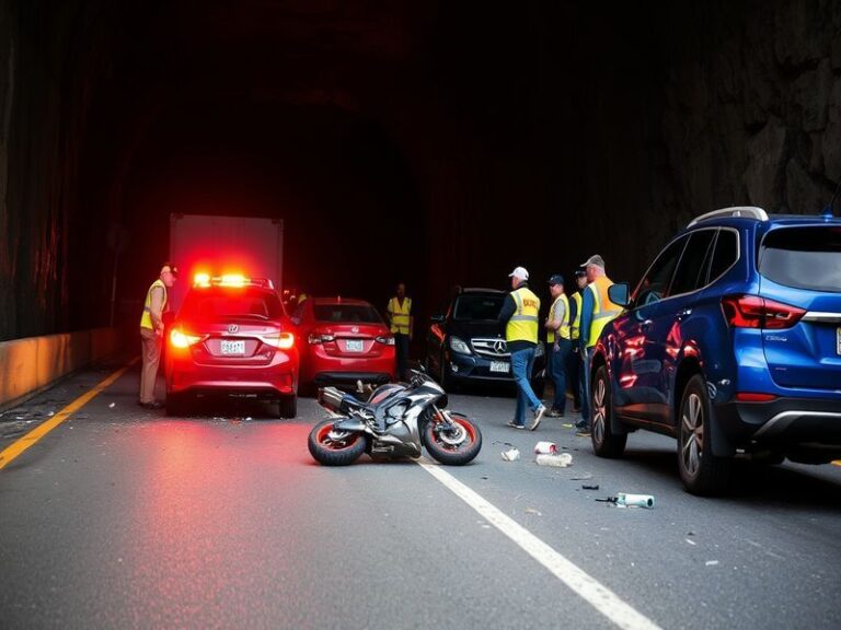 Malta Crash involving motorbike, four vehicles at Santa Lucia tunnel