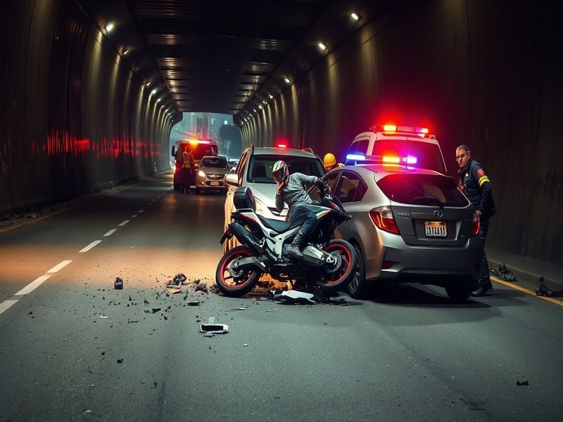 Malta Crash involving motorbike, four vehicles at Santa Lucija tunnel