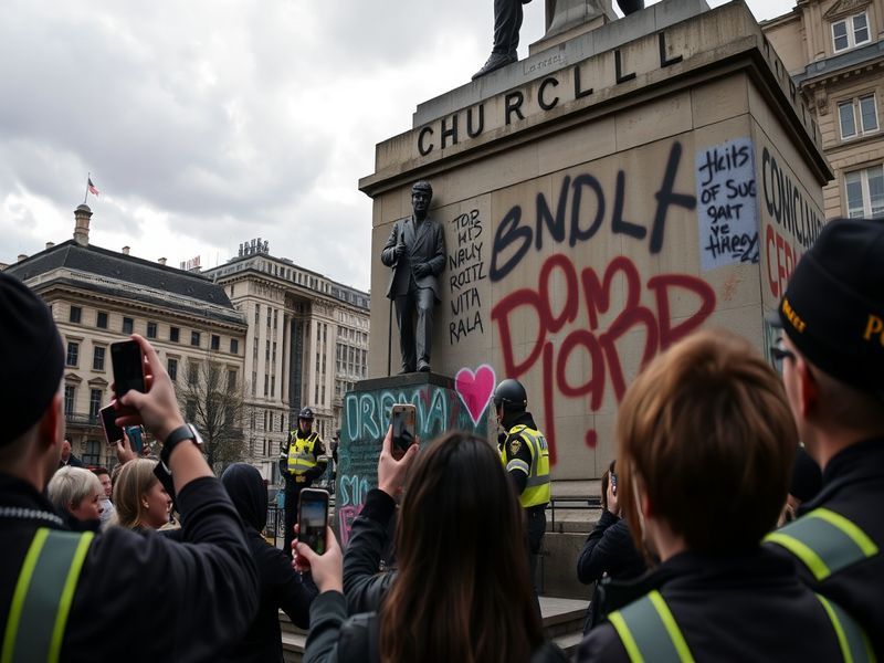 Malta UK police arrest man after Churchill statue sprayed with graffiti