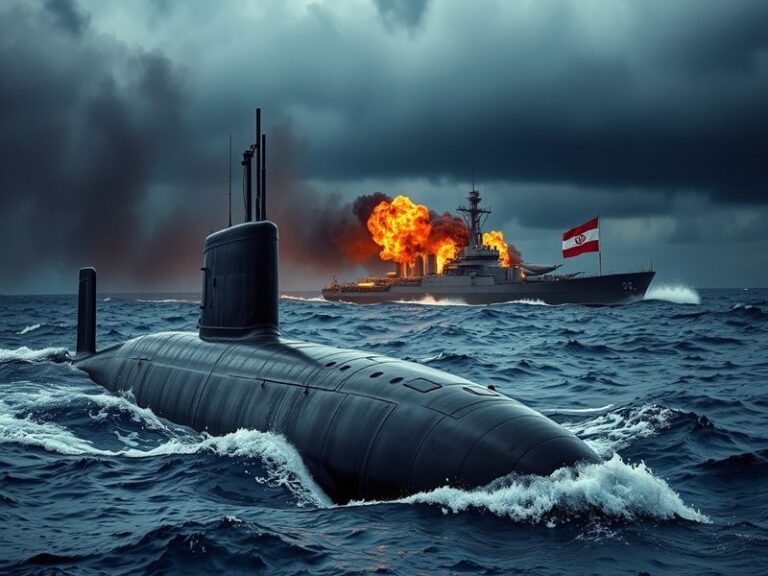 Malta US submarine sinks Iranian warship in the Indian Ocean