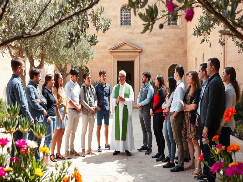Malta Italian youth leaders meet Għajnsielem archpriest