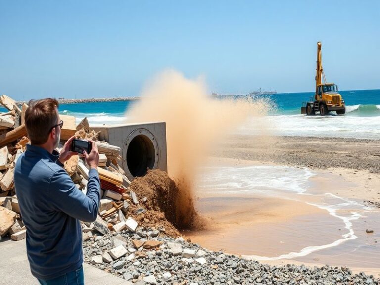 Malta Construction debris blocks sewer, leads to sewage overflow in Sliema coastline
