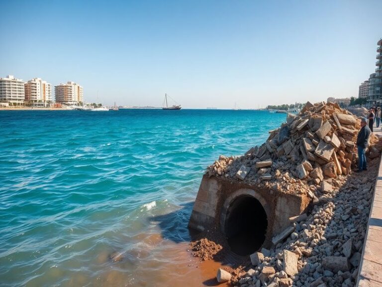 Malta Construction debris blocks sewer, leads to sewage overflow in Sliema coastline