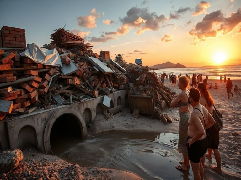 Malta Construction debris blocks sewer, leads to sewage overflow in Sliema coastline