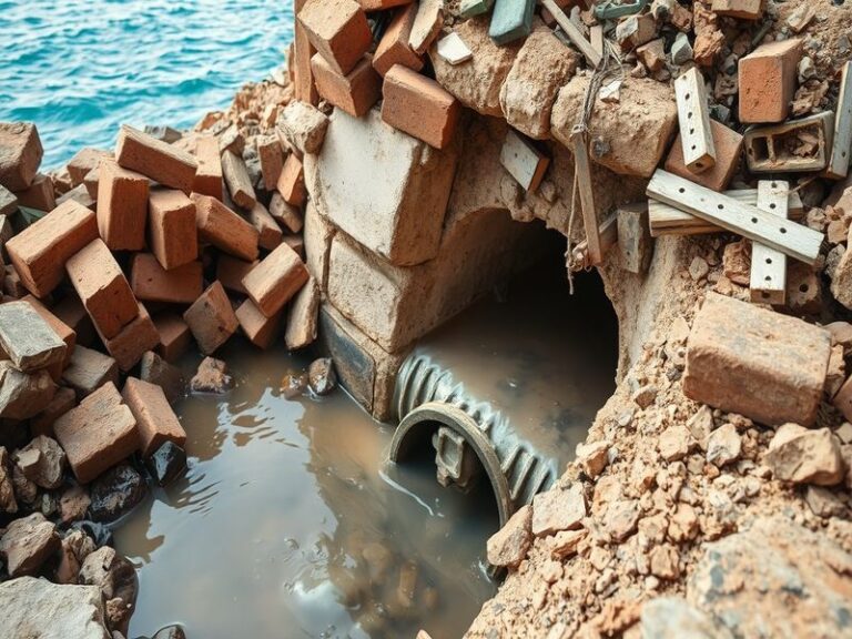 Malta Construction debris blocks sewer, leads to sewage overflow in Sliema coastline