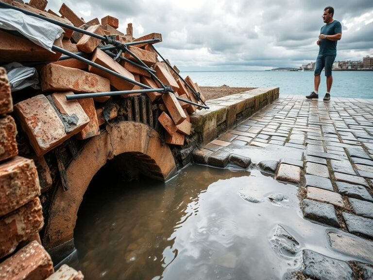 Malta Construction debris blocks sewer, leads to sewage overflow in Sliema coastline