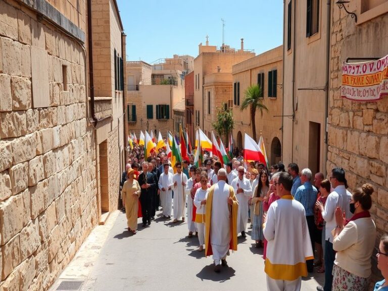 Malta Palm Sunday procession in Għajnsielem