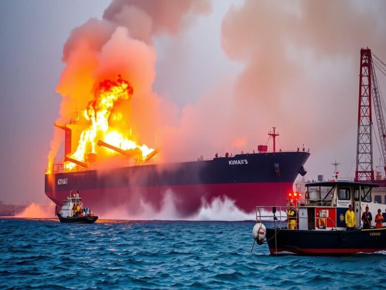 Malta Iranian attack sparks fire on Kuwaiti oil tanker at Dubai Port