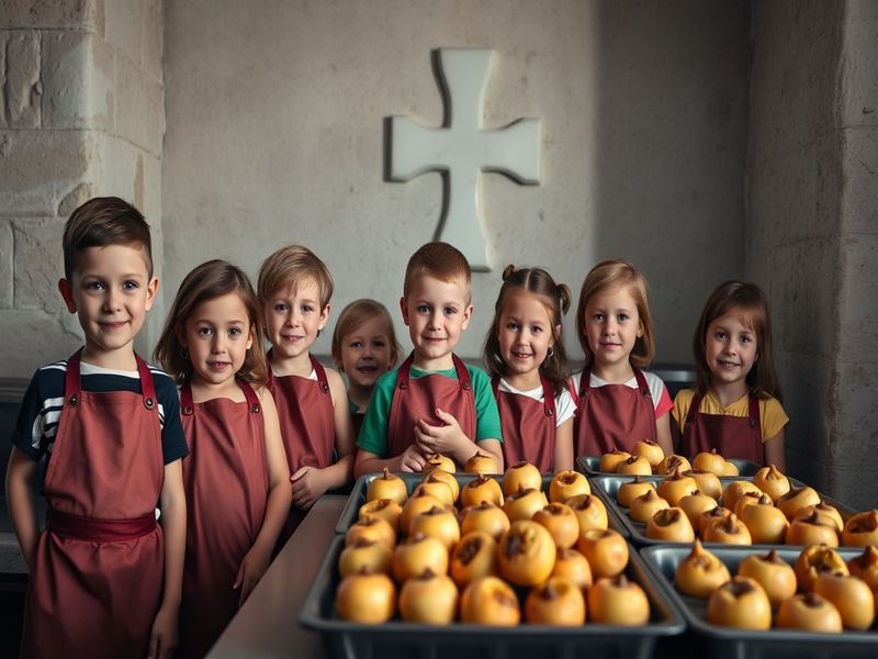 Malta Children baking figolli for charity