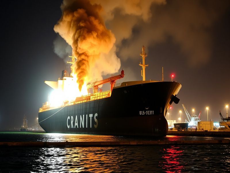 Malta Iranian attack sparks fire on Kuwaiti oil tanker at Dubai Port