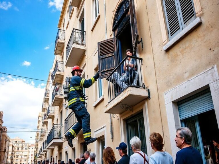 Malta Residents rescued from balconies after apartment block fire