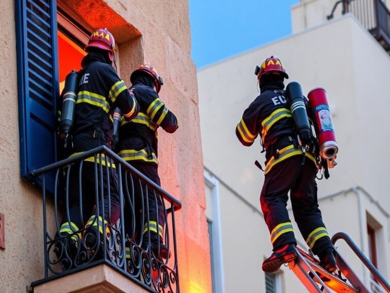 Malta Residents rescued from balconies after apartment block fire