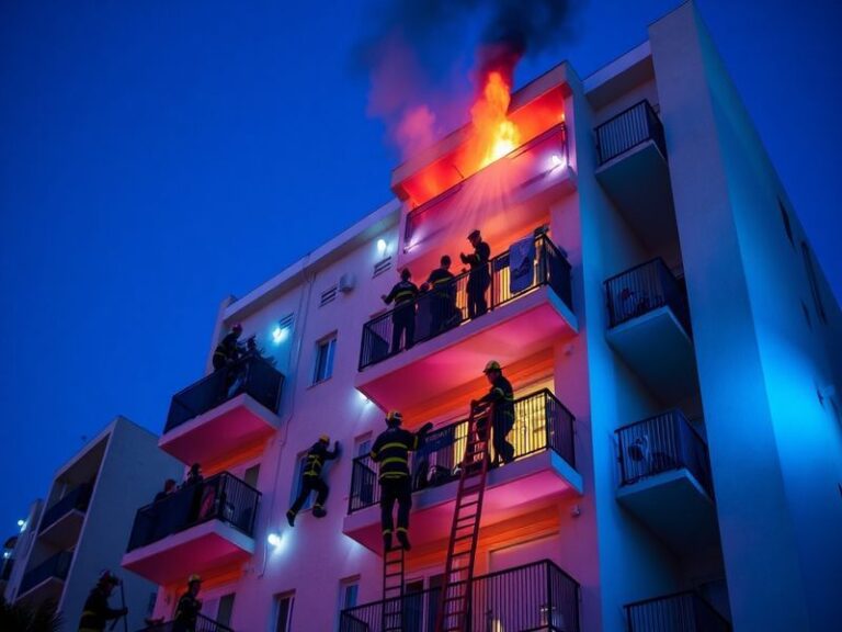 Malta Residents rescued from balconies after apartment block fire