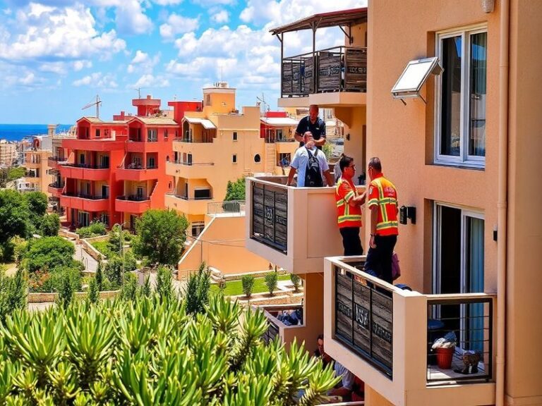 Malta Residents rescued from balconies after apartment block fire