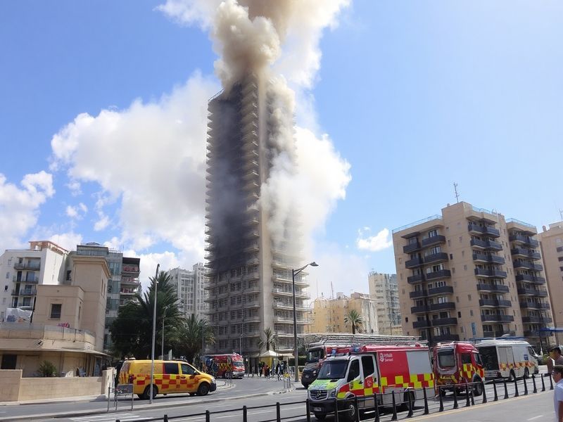 Malta Residents rescued from balconies after apartment block fire