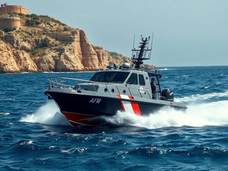 Malta AFM rescue man at sea off Fra Ben