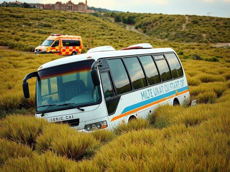 Malta Tourists injured as minibus crashes into a field in Marfa
