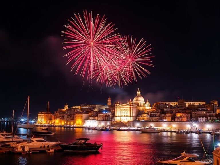 Malta Fireworks light up the Valletta sky