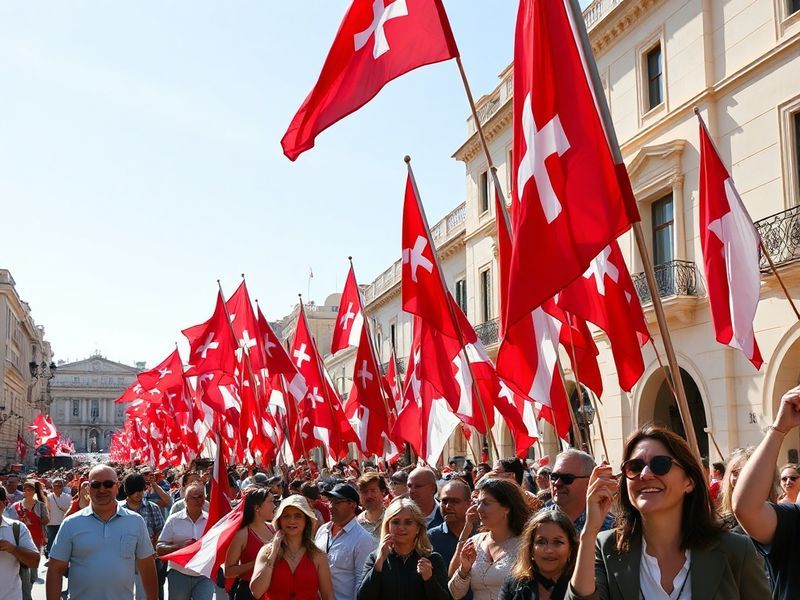 Malta New national flag-raising record established with 964 flags