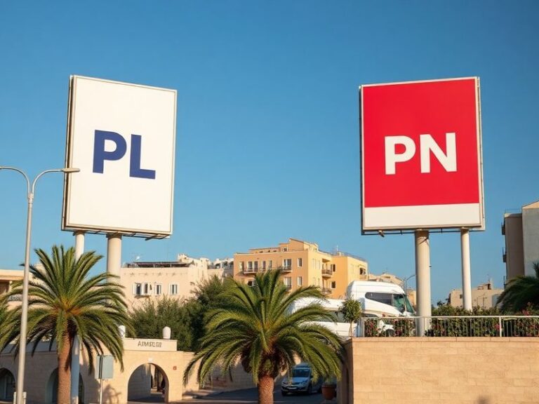 Malta PL, PN exchange billboard blows over energy subsidies