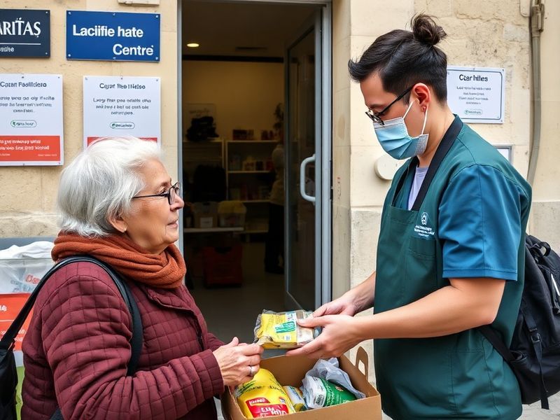 Malta At a house in Victoria, Caritas hands out food, legal aid and advice