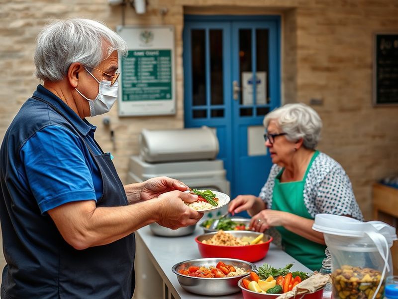 Malta At a house in Victoria, Caritas hands out food, legal aid and advice