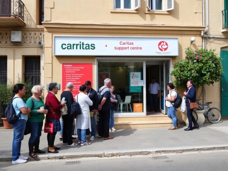 Malta At a house in Victoria, Caritas hands out food, legal aid and advice