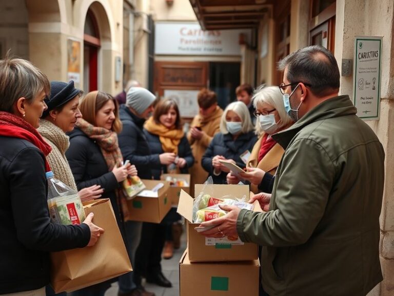 Malta At a house in Victoria, Caritas hands out food, legal aid and advice