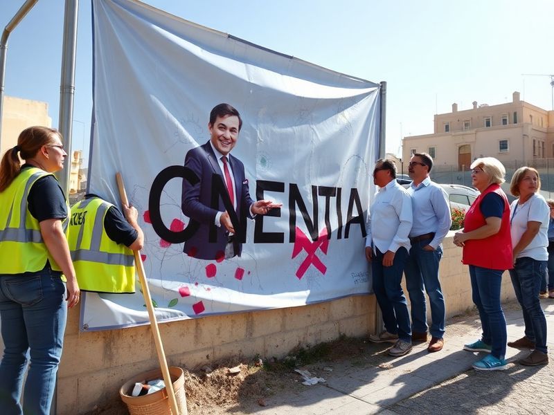 Malta 'I'm not scared': Banner of Gozo PN candidate vandalised
