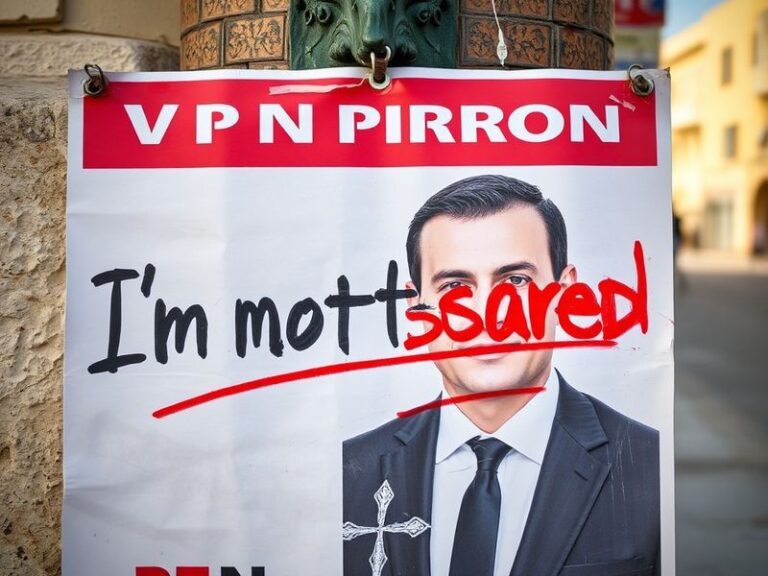 Malta 'I'm not scared': Banner of Gozo PN candidate vandalised