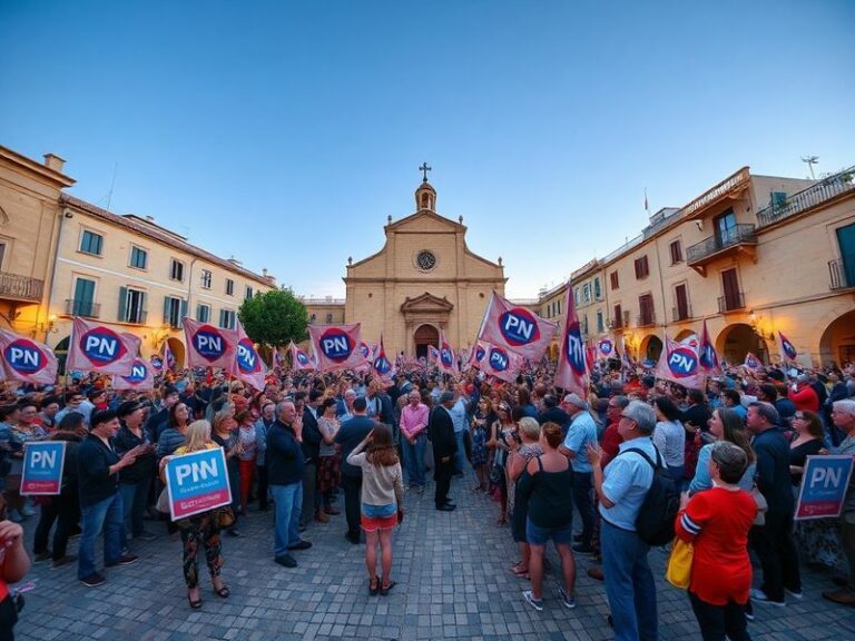 Malta PN supporters gather in Lija for first mass meeting of campaign