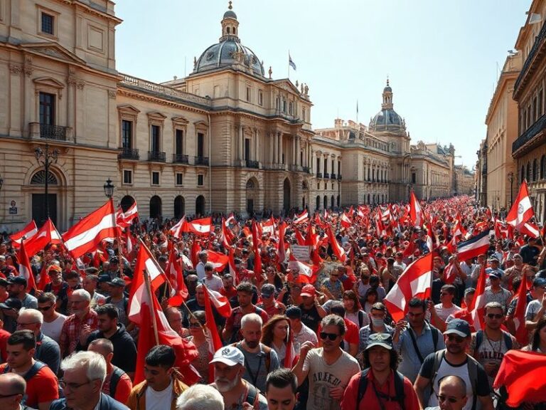 Malta A sea of red and white floods Valletta for high-stakes May Day rally