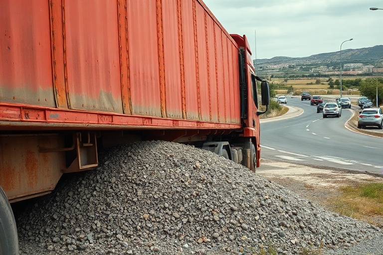 Malta Gravel Spill Chaos Near Lija Roundabout